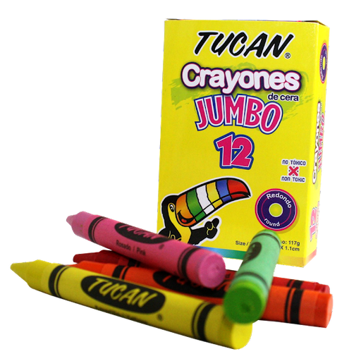 [3CRACER012] CAJA DE CRAYONES DE CERA JUMBO TRIANGULARES